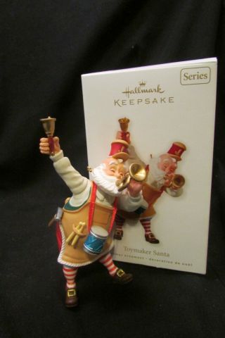 2010 Hallmark Keepsake Ornament Toymaker Santa Series 11 W Horn Bell Drum Mib