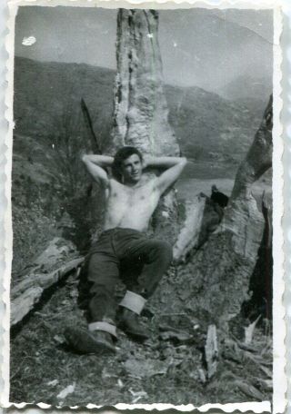 Shirtless Man Soldier Gay Interest Photo Vintage 1960s
