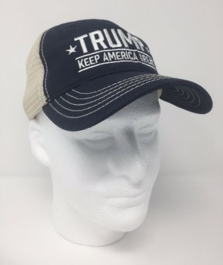 Donald Trump Keep America Great 2020 Hat President Navy Mesh Embroidered Nwt