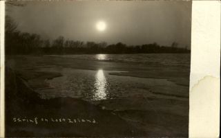 Spring On Lost Island Ruthven Iowa Blind Stamp Photographer Em Clark 1909 Rppc