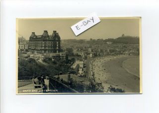 England - N.  Yorkshire,  Scarborough Rppc Real Photo People,  Overlook,  South Bay