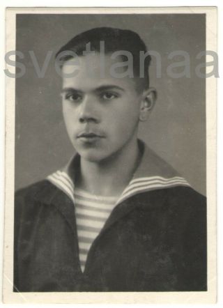 1946 Sailor Drummer In Military Band Handsome Young Man Guy Boy Su Vintage Photo