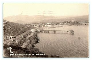 Vintage Postcard Rppc Cartwright Beach And Panorama Ensenada Mexico I6