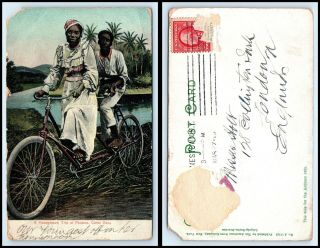 Panama Postcard Ca 1915 Canal Zone,  Couple On Tandem Bike M20