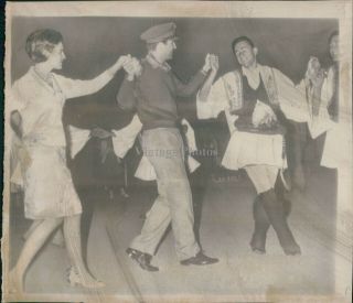 1967 Press Photo Royalty King Constantine Greece Dance Tripolis Royal Men 8x8