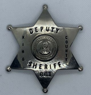 Obsolete Law Enforcement Badge Deputy Sheriff King Co.  Seattle Washington