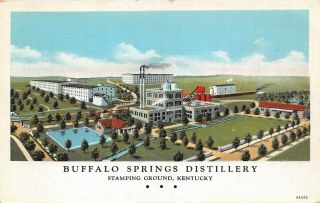 Lps33 Stamping Ground Kentucky Buffalo Spring Distillery Postcard