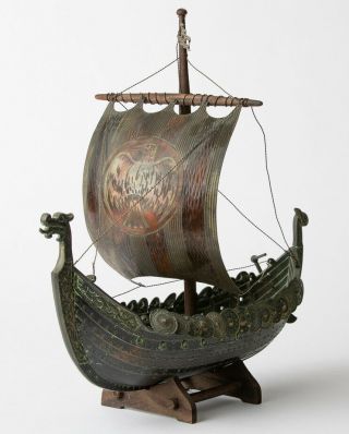 Edward Aagaard Iron Art Bronze Viking Ship Dragon Copenhagen Denmark Tron Danish