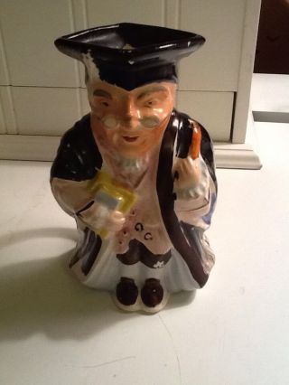 Unmarked Vintage Toby Style Mug Of A Professor Scholar With Cap And Gown England