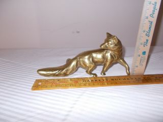 Vintage Brass Fox Figure Figurine Sculpture Paperweight - 3 Lbs.