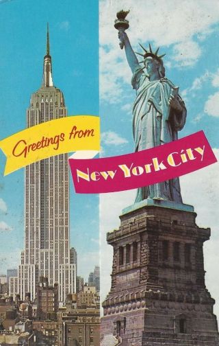 Greetings From York City Vintage Postcard