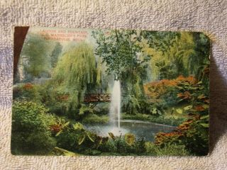 Vintage Postcard Lagoon And Fountain,  W.  D.  Washburn 