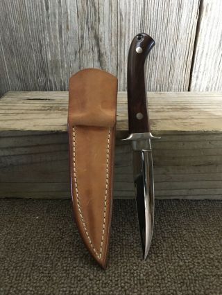 Bill Gordon Defreest Custom Made 8 5/8” Boot Knife,  Custom Leather Sheath