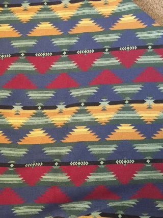 Vtg Beacon Blanket Camp Red Blue Yellow Green Aztec Native American Cotton 4