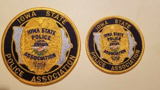 Iowa State Police Association Patches - Set Of 2