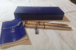 Waterman Ideal.  2 Ballpoints.  Silver Plated.  France.  90s