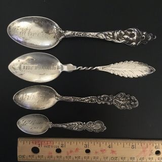 Antique/vintage Sterling Silver Collector Spoons,  Duluth,  Cincinnati,  St.  Louis