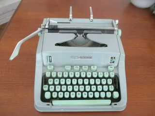 1968 Hermes 3000 Seafoam Green Green Typewriter,  Ib,  Case,  Brush,