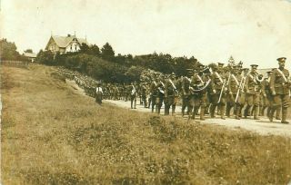 Rp Ww1 Suffolk Regiment Soldiers Military Band Real Photo C1915