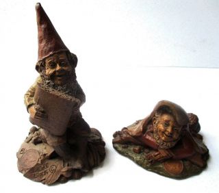 Tom Newt Clark Gnome Statue Figurines Signed Heirlooms Of Tomorrow 1904 Penny
