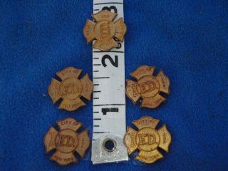 Vintage York City Fire Department Nycfd Brass Collar Pins Bxd165