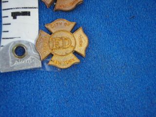 VINTAGE YORK CITY FIRE DEPARTMENT NYCFD BRASS collar pins BXD165 2