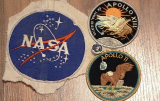 My Apollo 11 Launch Team Pin 7 & Apollo 11 & 13 Patches.