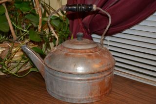 Vintage Copper look Tea Kettle with Handle,  Lid - Rustic - well - 2