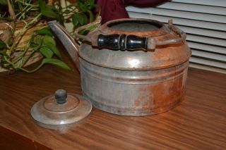 Vintage Copper look Tea Kettle with Handle,  Lid - Rustic - well - 5