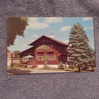 Vintage Postcard Chalet Of The Golden Fleece,  Glarus,  Wisconsin View 2