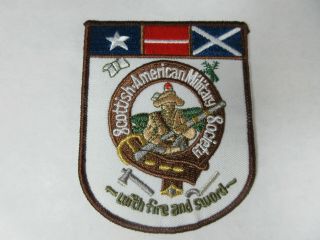Vintage Sams Scottish American Military Society With Fire And Sword Patch