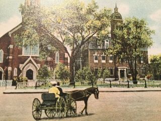 1910? Postcard Lynn,  MA Mass St.  Mary’s Church And School No Cars 3