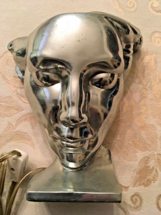 Vintage Frankart Art Deco Nymph Face Table Lamp Wired Socket Plug Usa