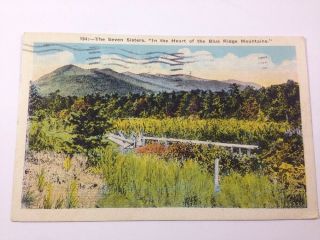 North Carolina Vintage Color Postcard Seven Sisters Blue Ridge Mountains 1932