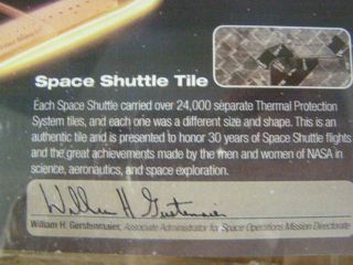 Authentic Space Shuttle White & Black Numbered Heat Tile - 5 x 6 