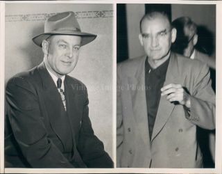 1951 Photo Sheriff Leonard Jensen Felix Olkives Arrested Kenosha Wi