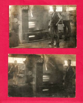 2 Clarksburg,  Wv,  Real Photo Post Card Factory Interior Views,  One 1907