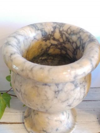 Marble Alabaster Lamp Vase Urn Cup Vessel Italy Antique Trinket Jewelry Holder 5