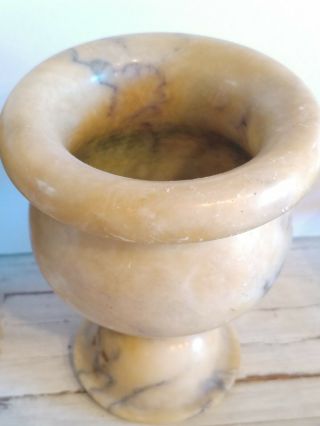 Marble Alabaster Lamp Vase Urn Cup Vessel Italy Antique Trinket Jewelry Holder 6