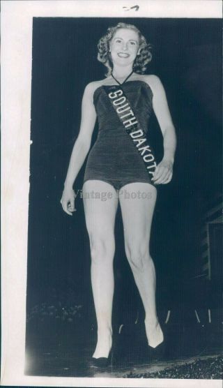 1951 Press Photo Portrait Marlene Margaret Rief Sd Miss America Contest 6x10