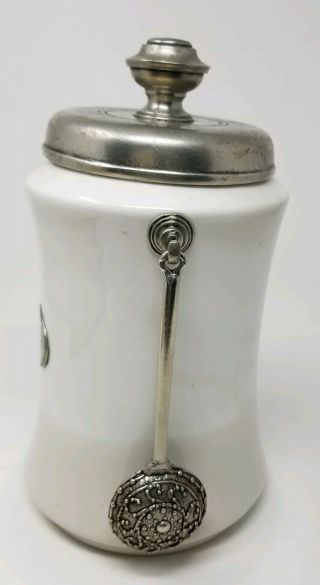 Arte Italica Ceramic Coffee Canister With Pewter Lid and Scoop - Flaws 2