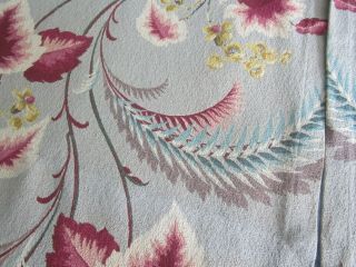 bark cloth fabric vintage 5,  yards.  leaves florals retro fabric curtain nubby 7