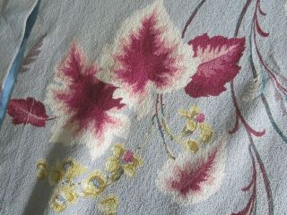 bark cloth fabric vintage 5,  yards.  leaves florals retro fabric curtain nubby 8