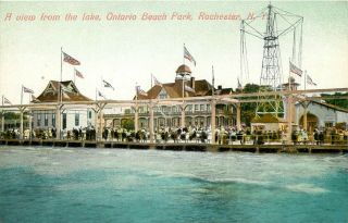 York Postcard: View From The Lake Ontario Beach Park,  Rochester,  Ny