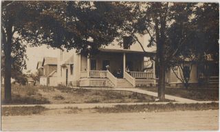 Ohio Real Photo Rppc Postcard 1907 Andover Home Porch People Ashtabula County