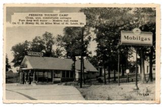 Mo Missouri Villa Ridge Mobil Oil Gas Station Us Highway Route 66 Postcard