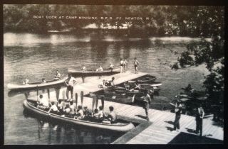 Newton,  Nj.  C.  1950 Pc.  Boat Dock At Camp Minisink R.  F.  D.  2