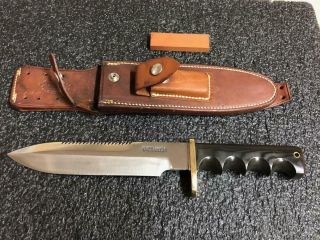 Randall Made Model 14 Attack Knife W/ Sheath,  Stone & Case