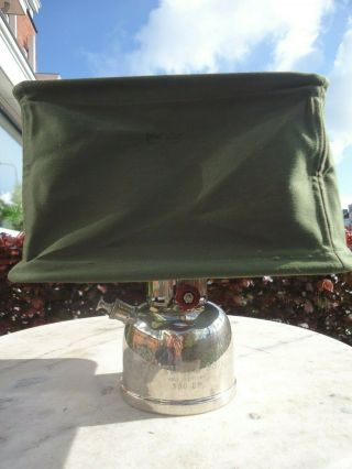 Vintage Optimus 930 kerosene pressure lantern & NOS military folding shade 2
