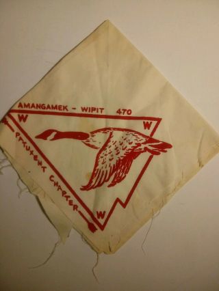 Amangamek Wipit Lodge 470 Boy Scout Oa Neckerchief 1970 Patuxent Ltd Silkscreen